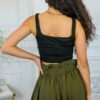 Back to Square One Square Neckline Crop Top Black - Image 2