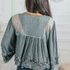 Bohemian Ribbed Flowers Top - Image 2