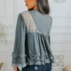 Bohemian Ribbed Flowers Top - Image 5