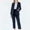 Black Pinstripes Suit Blazer - Image 4