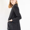 Black Pinstripes Suit Blazer - Image 5
